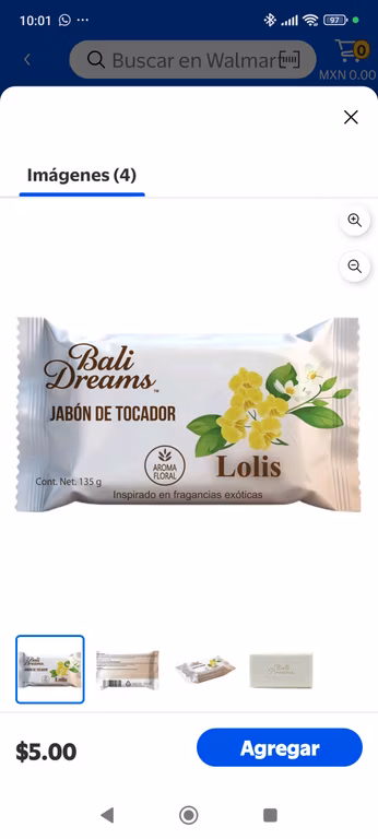 Walmart Jabón de barra para manos Bali dreams 135gr