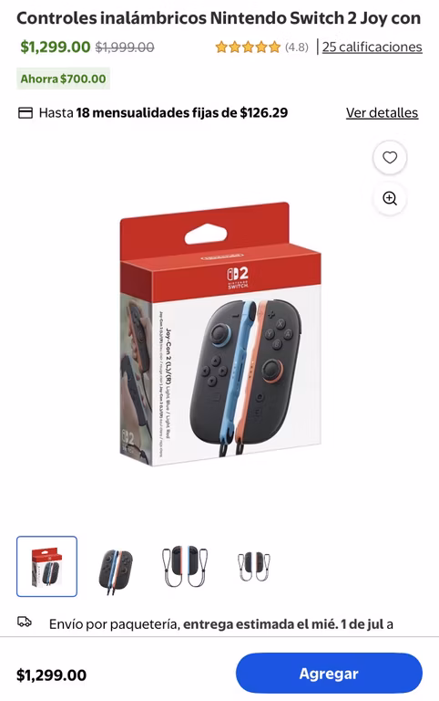 Walmart: Joy Con Nintendo Switch 2