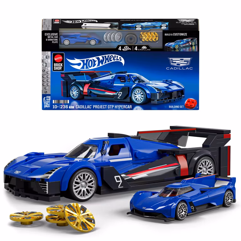 Walmart: Mattel Brick Shop Hot Wheels Juguete Construcción Speed Cadillac Project GTP Hypercar Escala 1;32