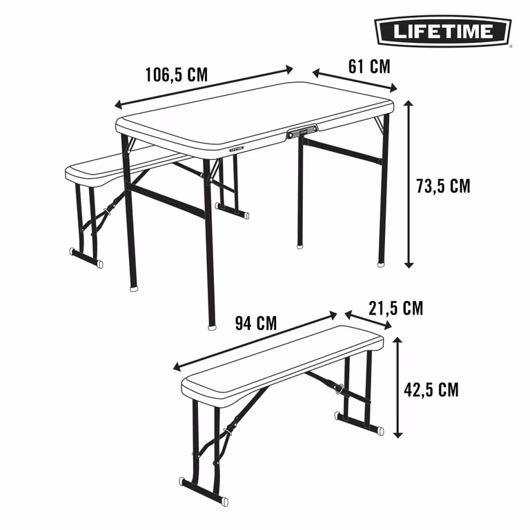 Walmart: Mesa De Picnic De 1.06m Con 2 Bancas Lifetime