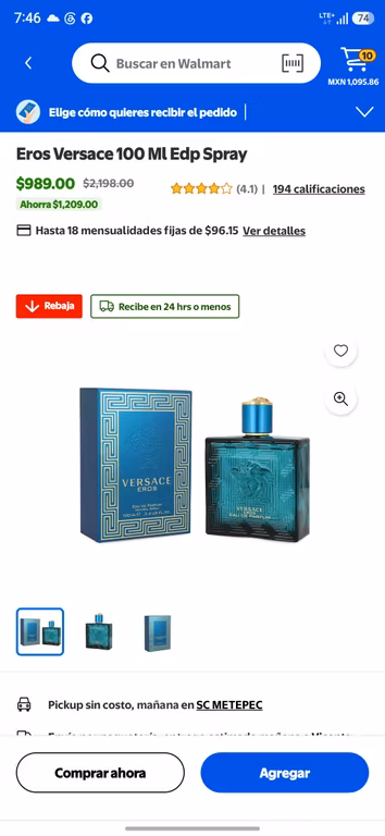Walmart: Versace eros edp