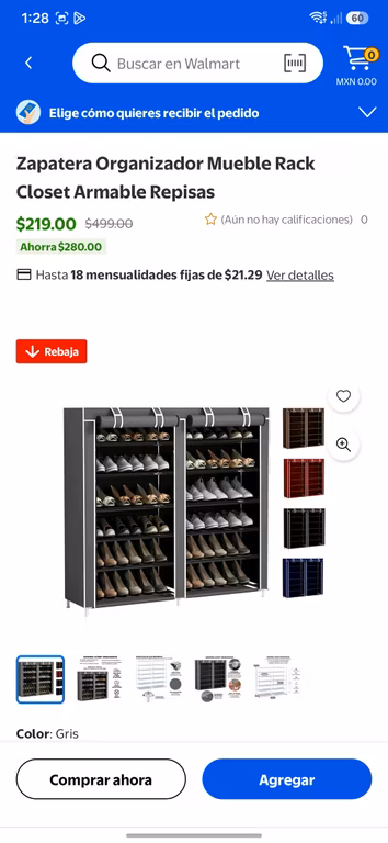 Walmart: Zapatera Organizador Mueble Rack Closet Armable Repisas